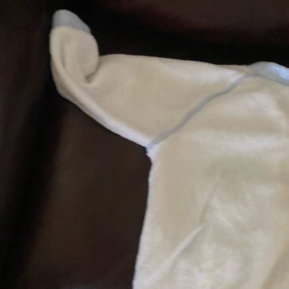 Vintage Fisher Price 12mo Cozy White Blue Horse Elephant Kids One Piece Onesie - Picture 11 of 14